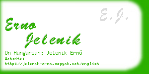 erno jelenik business card